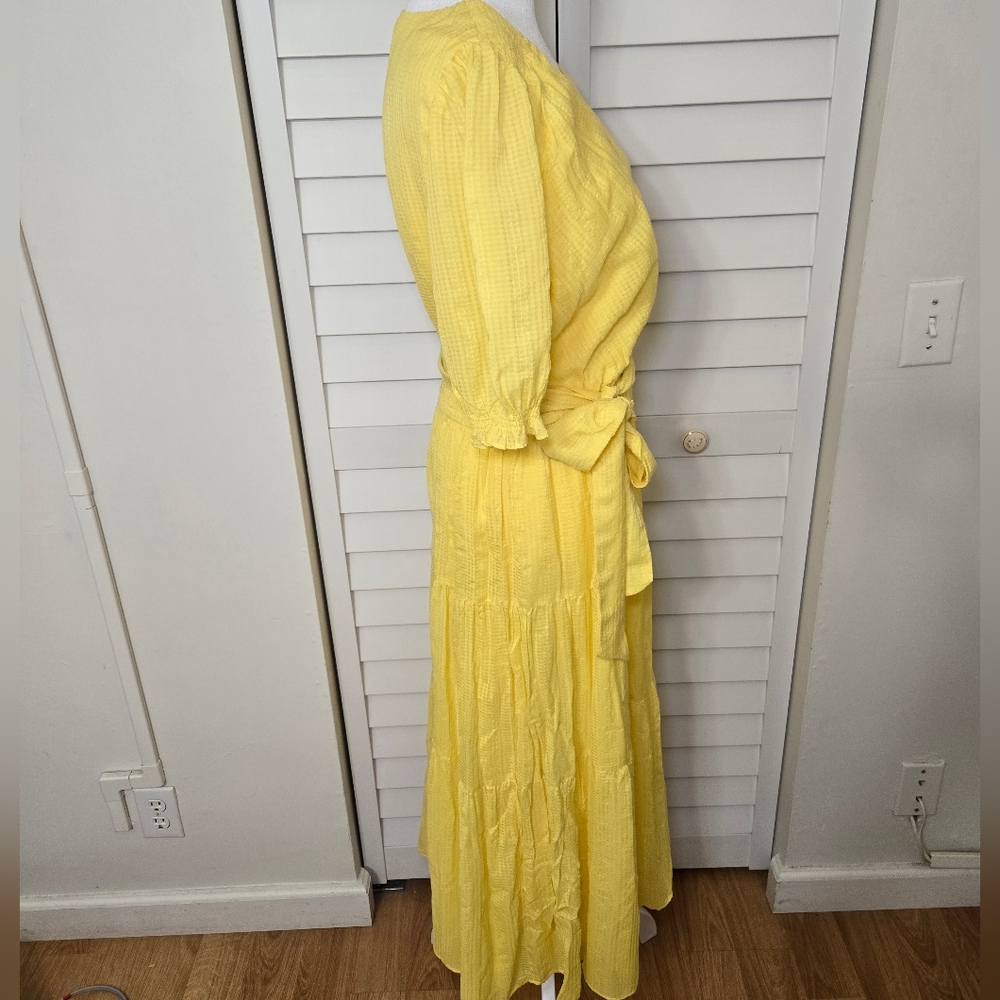 Lauren Ralph Lauren Firmato Yellow Midi Dress Size 10 - Picture 6 of 16